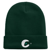 Gaming Logo Embroidered 12 Inch Long Knitted Beanie - Dk-Green OSFM