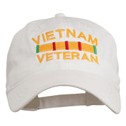 Vietnam Veteran Embroidered Pigment Dyed Brass Buckle Cap