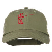 Fisherman Embroidered Pet Spun Washed Cap