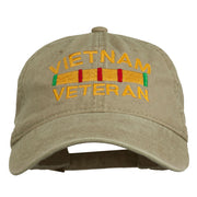 Vietnam Veteran Embroidered Pigment Dyed Brass Buckle Cap