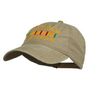 Vietnam Veteran Embroidered Pigment Dyed Brass Buckle Cap