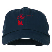 Fisherman Embroidered Pet Spun Washed Cap