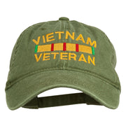 Vietnam Veteran Embroidered Pigment Dyed Brass Buckle Cap