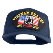 Vietnam Era Vet and Proud of It Patched Solid Cotton Twill 5 Panel Prostyle Snap Cap - Navy OSFM