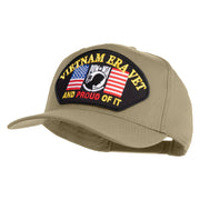 Vietnam Era Vet and Proud of It Patched Solid Cotton Twill 5 Panel Prostyle Snap Cap - Khaki OSFM