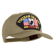 Vietnam Era Vet and Proud of It Patched Solid Cotton Twill 5 Panel Prostyle Snap Cap - Khaki OSFM