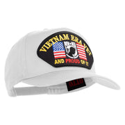 Vietnam Era Vet and Proud of It Patched Solid Cotton Twill 5 Panel Prostyle Snap Cap - White OSFM