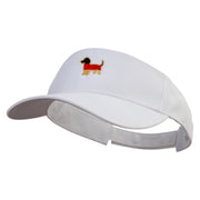 German Daschund Dog Embroidered Cotton Sports Visors - White OSFM