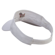 German Daschund Dog Embroidered Cotton Sports Visors - White OSFM