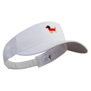 German Daschund Dog Embroidered Cotton Sports Visors - White OSFM