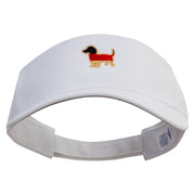 German Daschund Dog Embroidered Cotton Sports Visors - White OSFM