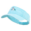 Dove of Peace Embroidered Washed Pigment Dyed Cotton Twill Visor - Aqua OSFM