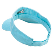 Dove of Peace Embroidered Washed Pigment Dyed Cotton Twill Visor - Aqua OSFM