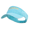 New York Queens District Logo Embroidered Washed Pigment Dyed Cotton Twill Visor - Aqua OSFM