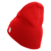 3rd Marine Division Retired Symbol Embroidered 8 Inch Solid Knit Short Beanie Made in USA - Red OSFM