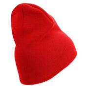 3rd Marine Division Retired Symbol Embroidered 8 Inch Solid Knit Short Beanie Made in USA - Red OSFM