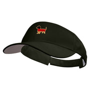 German Daschund Dog Embroidered Cotton Sports Visors - Black OSFM