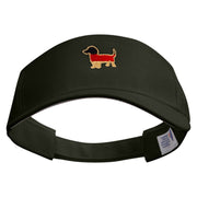 German Daschund Dog Embroidered Cotton Sports Visors - Black OSFM