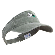 Dove of Peace Embroidered Washed Pigment Dyed Cotton Twill Visor - Olive OSFM