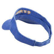 New York Queens District Logo Embroidered Washed Pigment Dyed Cotton Twill Visor - Royal OSFM