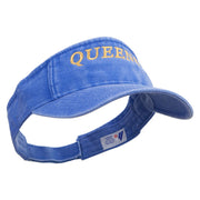 New York Queens District Logo Embroidered Washed Pigment Dyed Cotton Twill Visor - Royal OSFM