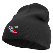 Camera Photography Logo Embroidered 8 inch Acrylic Short beanie - Black OSFM