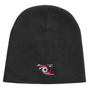 Camera Photography Logo Embroidered 8 inch Acrylic Short beanie - Black OSFM