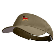 German Daschund Dog Embroidered Cotton Sports Visors - Khaki OSFM