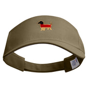 German Daschund Dog Embroidered Cotton Sports Visors - Khaki OSFM