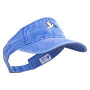 Dove of Peace Embroidered Washed Pigment Dyed Cotton Twill Visor - Royal OSFM