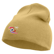 Camera Photography Logo Embroidered 8 inch Acrylic Short beanie - Khaki OSFM