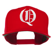 Old English Q Embroidered Flat Bill Cap