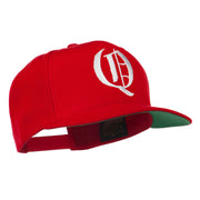 Old English Q Embroidered Flat Bill Cap