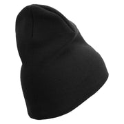 3rd Marine Division Retired Symbol Embroidered 8 Inch Solid Knit Short Beanie Made in USA - Black OSFM