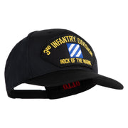 3rd Infantry Division Rock of the Marne Patched Solid Cotton Twill Pro Style Cap - Black OSFM