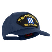 3rd Infantry Division Rock of the Marne Patched Solid Cotton Twill Pro Style Cap - Navy OSFM
