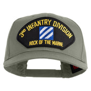 3rd Infantry Division Rock of the Marne Patched Solid Cotton Twill Pro Style Cap - Grey OSFM