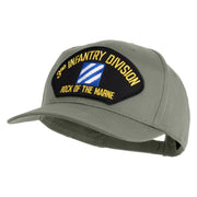 3rd Infantry Division Rock of the Marne Patched Solid Cotton Twill Pro Style Cap - Grey OSFM