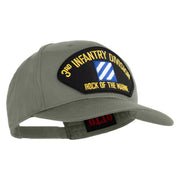 3rd Infantry Division Rock of the Marne Patched Solid Cotton Twill Pro Style Cap - Grey OSFM