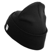 U.S. Marine Corps 3rd Marine Division logo Embroidered 12 Inch Solid Knit Cuff Long Beanie Made in USA - Black OSFM