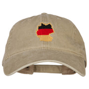 Germany Flag Map Embroidered Washed Cotton Twill Cap