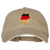 Germany Flag Map Embroidered Washed Cotton Twill Cap