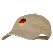 Germany Flag Map Embroidered Washed Cotton Twill Cap