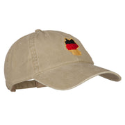 Germany Flag Map Embroidered Washed Cotton Twill Cap