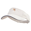 Geometric Shape Bird Logo Embroidered Prostyle Cotton Twill Washed Visor - Stone-Navy OSFM