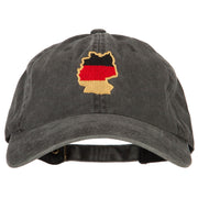 Germany Flag Map Embroidered Washed Cotton Twill Cap