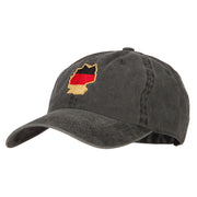 Germany Flag Map Embroidered Washed Cotton Twill Cap