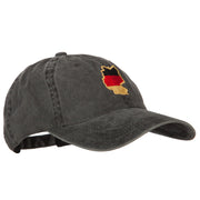 Germany Flag Map Embroidered Washed Cotton Twill Cap