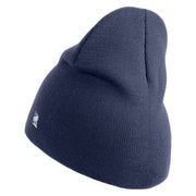 US Air Force Navy Letter Symbol Embroidered 8 Inch Solid Knit Short Beanie Made in USA - Navy OSFM