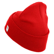 U.S. Marine Corps 3rd Marine Division logo Embroidered 12 Inch Solid Knit Cuff Long Beanie Made in USA - Red OSFM